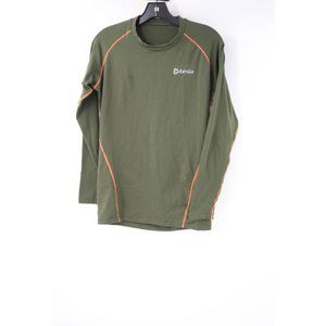 Tesla Shirt Men’s S/M Long Sleeve Compression Crew‎ Neck Training Green